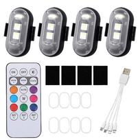 Belaidės LED lemputės USB įkraunamos vandeniui atsparios Anti-Collision Lauko LED įspėjamųjų žibintų rinkinys automobiliui, motociklui, dviračiui