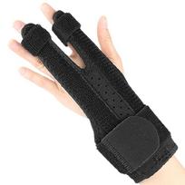 Double Finger Splint Finger Support Brace with Aluminum Frame for Secure Immobilization in Demanding Situations juoda
