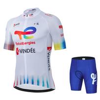 2026 Total Energies komandos dviratininko aprangos komplektas Kvėpuojantis Mtb Maillot Ciclismo Hombre Lauko sporto šortai su petnešėlėmis Vasariniai dviračių drabužiai S