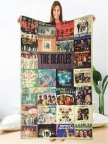 Muzikinis minkštas flanelinis pledas B-Beatles parašo pledas minkštas meno plakatas lovatiesė sofos oro kondicionieriaus uždangalas#Spalva_10,Dydis_75X95CM 75X95CM pilka spalva