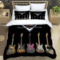 Fender Muzikos Gitara Mada 3D Spausdinama Patalynė Karalienės Dydžio Patalynės Komplektas Karaliaus Dydžio Patalynės Komplektas Minkštas ir Patogus AU Single(140*210cm)3pcs