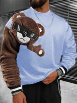 Cross-Border Embroidered Men's Casual Fashion Round Neck Long Sleeve Hoodie Medium raudona