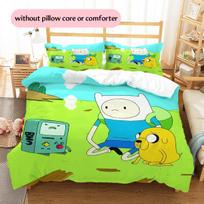 Adventure Time Pattern Bedding Home Decoration Birthday Gift (1 * duvet cover + 2 * pillowcase, without core) 135x200cm