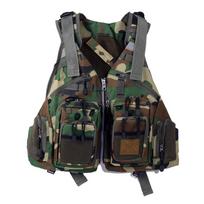 Men Fishing Vest Multi-functional Breathable Multiple Pockets Oxford Cloth Outdoor Sleeveless Vest Fishing Jacket green camouflage #1