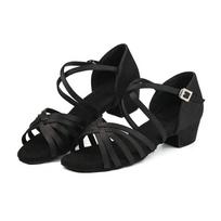 Hot selling professional children's Latin dance shoes girls white dance shoes soft sole low heel women's Latin dance shoes 24