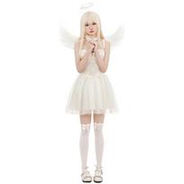 White sexy zombie costume, Halloween ghost bridal party costume, white angel cosplay uniform M