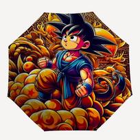 1pc Goku Balls Automatic Open/Close Folding Umbrella, Windproof 8-Ribs Construction, Lightweight Travel Umbrella 49