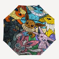 1 vnt. Vitražinis Pokémon Automatiškai susilankstantis skėtis, Automatiškai susilankstantis skėtis su 8 šonkauliais, Patogus naudoti lauke 053