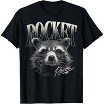Galaktikos sergėtojai - Raketos meškėno portretas T-shirt S juoda