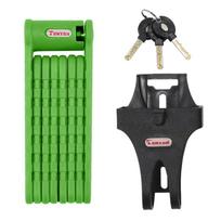 Bike Lock Hardened Steel Folding Lock Heavy Duty Bike Lock with Easy Mounting 1 žalia