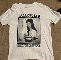 Lana Del Rey retas dizainas baltas marškinėlis Pakartotinis spausdinimas T-shirt klasikinio stiliaus Unisex T-shirt L