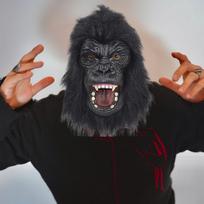 Realistic Gorilla Mask Latex with Fur Wrinkles Halloween Costume Headpiece for Cosplay Parties Themed Events Hand Washable