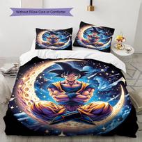 Son Goku Rašto Patalynė, Antklodės Komplektas Antklodės Užvalkalas Pagalvės Užvalkalas Namų Gimtadienio Dovana (1 * antklodės užvalkalas + 2 * pagalvės užvalkalai, be šerdies) 135x200cm
