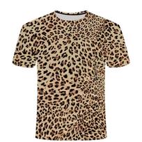 Leopardo Rašto T-shirt Kontrastingos Juostelės Dėmės Apvalia Kaklo Iškirpte T-shirt Vyrams Ir Moterims Vasaros Mada Patogus Viršus S
