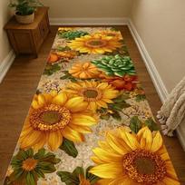Rudens Saulėgrąžų Serijos Bėgimo Kilimas Virtuvės Miegamojo Lovos Šoninis Kilimas Retro Gėlių Grindų Kilimėlis Namų Dekoras 40X120CM