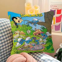 Animacinių filmukų S-Smurfai Pagalvės užvalkalas Poliesteris Sofos pagalvės Dekoratyvinės mesti pagalvės Namų dekoravimas Pagalvės užvalkalas 12x12Inch