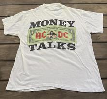 Vintažinis ACDC 1990 m. „Money Talks Tour“ Grafinis Roko Grupės S–4XL Pakartotinio Spausdinimo Unisex Marškinėliai XL