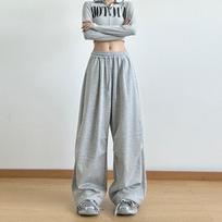 Women's Black Cuffed Cargo Wide-Leg Sweatpants - Hip-Hop Style, Loose Fit, Casual American Sportswear Medium