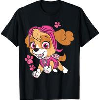 Paw Patrol Skye Šokinėjanti marškinėliai, Unisex, Maži, Juodi, Trumpomis rankovėmis, Klasikinio kirpimo, Marškinėliai, Vaikams S juoda