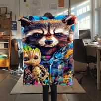 1 vnt. Groot paveiksliuko flanelinis pledas, Aukštos kokybės, Patogus visais metų laikais, Namų dekoras, Šiluma ir komfortas, Puikiai tinka dovanoms 80cm x 120cm