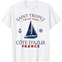 Saint Tropez Jachtų Klubas Côte D'Azur Prancūzija Buriavimo Marina Marškinėliai S balta