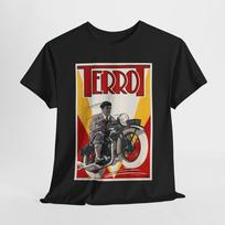 Vintažinis Terrot motociklo plakatas AD Retro marškinėliai, Storo medvilnės marškinėliai, Unisex Unisex marškinėliai L
