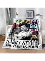 Dainininkas H-Harry-Styles Spausduotas pledas Pikniko pledai Atvartas Šiltas pledas Minkštas ir patogus pledas Lovos patalynė Gimtadienio dovana 75X95CM pilka spalva