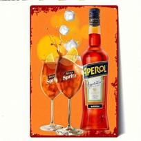 Vintažinis metalinis Aperol Spritz skardinis ženklas 8x12 colių Retro baro sienos dekoras Plaketas namams, virtuvei, užeigai, vyriškam kampeliui 20x30cm