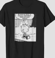 Calvinas ir Hobbesas suaugę juodi marškinėliai Unisex S-5XL Unisex marškinėliai S
