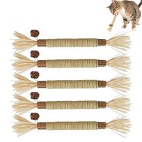 Cat Silvervine Sticks 5 Piece Edible Lick Natural Bite Resistant Kittens Chew Toys For Teeth Cleaning For Enrichment Pet China Mainland