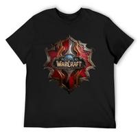 7624 Shield iš žaidimo World of warcraft - WoW- Marškinėliai Louboutins blue archive didelio dydžio vyriški dideli ir aukšti marškinėliai S juoda