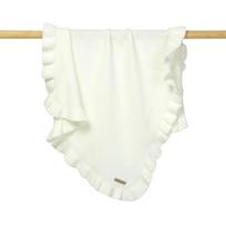 Megztos kūdikio antklodės Naujagimio apklotai Ruffles antklodės Mažylio ir kūdikio patalynė Antklodė Naujagimio krepšio Vežimėlio antklodės 70x90cm balta