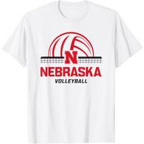 Nebraska Cornhuskers Volleyball Smash Officially Licensed T-Shirt(1) S balta