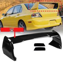Anglies pluošto galinis spoileris su Gurney atvartu Mitsubishi EVO 2003-2007 Gloss Black