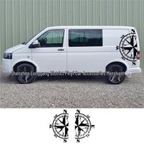 X-275: Fits all Volkswagen models like VW UP, van, campervan, caravan, pickup truck; compass sticker. 48*28 cm (Set of 2) juoda