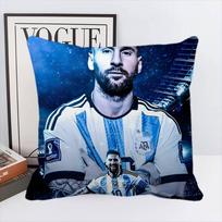 Football Star L-Lionel M-Messi Pillow Case Square Pillow Bedroom Sofa Leisure Comfort Cushion Car Living Room Home Decoration 16x16Inch