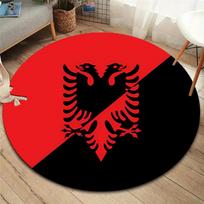 Albanijos Respublikos apvalus kilimas, kilimėlis svetainei, miegamajam, sofai, žaidimų kambariui dekoruoti, neslystantis grindų kilimėlis 80cmx80cm