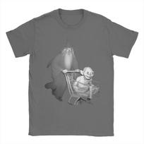 Grafiškai spausdinti Gandalfas stumia Golumą pirkinių vežimėlyje T-shirt Unisex The Rings Medvilniniai T-shirts Trumpomis Rankovėmis Viršutiniai Drabužiai S