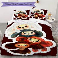 Cheburashka Mielas Raštas Lovos Patalynės Komplektas Antklodės Užvalkalas Pagalvės Užvalkalas Namų Dekoras Gimtadienio Dovana (1 * antklodės užvalkalas + 2 * pagalvės užvalkalai be šerdies)17 135x200cm
