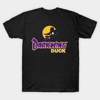 Men Black Print T-shirt Darkwing Duck No-Cut Transfer Paper Print Cotton Tshirt XL