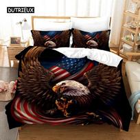 American Flag Duvet Cover Collection Microfiber Red White Stripe Decor Bedding Collection Independence Day Freedom Theme Quilt Cover For Teens 70x133cm 2pcs