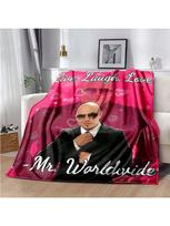 Mėtomas pledas Ponas 305 Pitbulis MR Visame Pasaulyje Hipio Plakatas Spausdintas Flanelės Grūdo Rankšluostis Minkštas Pliušinis Sofos Lovo Purus Pledas 75X95CM pilka spalva