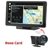 9 colių HD belaidis CarPlay, WiFi dviejų kamerų vaizdo registratorius, Automobilio navigacijos sistema, Įrengta optiniu jutikliu 【2K】None Card juoda