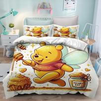 MINISO Mielas Pūkuotukas Animacinis Anime Antklodės Užvalkalų Rinkinys Dovanos Antklodžių Užvalkalai Pagalvės Užvalkalas Vaikų Lovos Patalynės Rinkinys Dekoras Karalienės Karaliaus Dydis EU Single(135*200cm)3pcs