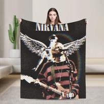 Nirvana veido juosta Šiltos minkštos antklodės Kempingo pliušinė pledinė antklodė Estetiško miegamojo flanelinis lovatiesis Sofos lovos užvalkalas 30x40in