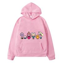 adventure time print anime hoodie Fleece sweatshirt boys pullover y2k sudadera Autumn jacket Kawaii hoodies kids clothes girls 130 rožinė