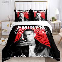 Eminem Muzika Casal Visų sezonų antklodės užvalkalas Antklodė Patalynės komplektai Minkštas dygsniuoto antklodės užvalkalas ir pagalvių užvalkalai Berniukui Viengulis/Dvigulis/Karalienės dydžio/Karaliaus dydžio EU Single(135*200cm)3pcs