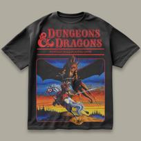 Dungeons & Dragons marškinėliai Y2K Harajuku laisvalaikio hiphopas platus T-shirt porų gatvės stiliaus marškinėliai vintažinis marškinėlis grafiniai marškinėliai L