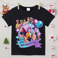 KPop Demon Hunters T-shirts for Children Cartoon Number Printed Short-sleeved Top Girls Summer Fashion T-shirt 110