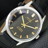 ŠVEICARIŠKAS VINTAGE MONTINE RANKINIO UŽVEDIMO VYRIŠKAS ATNAUJINTAS JUODAS CIFERBLATAS LAIKRODIS a441065-1